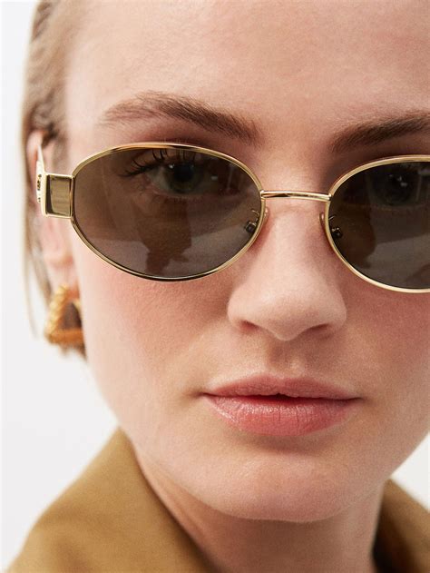 celine round gold sunglasses|celine 52mm round sunglasses.